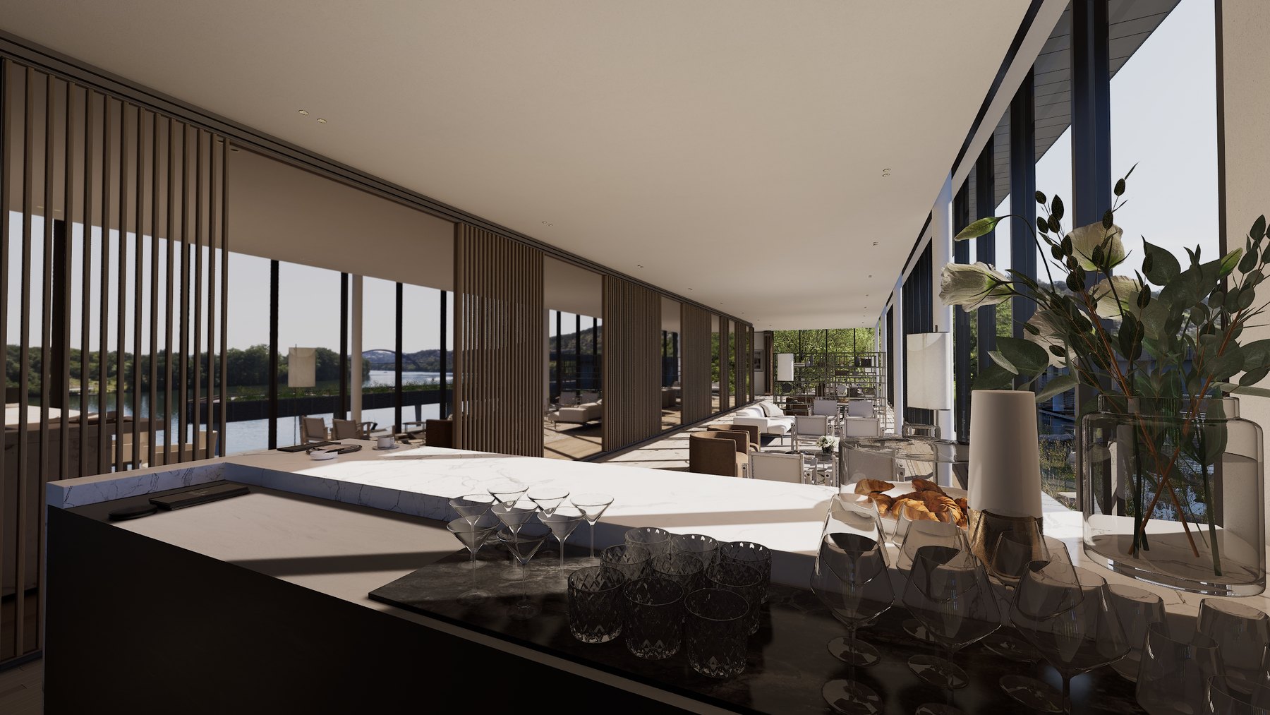 Virtual environment for interior and view