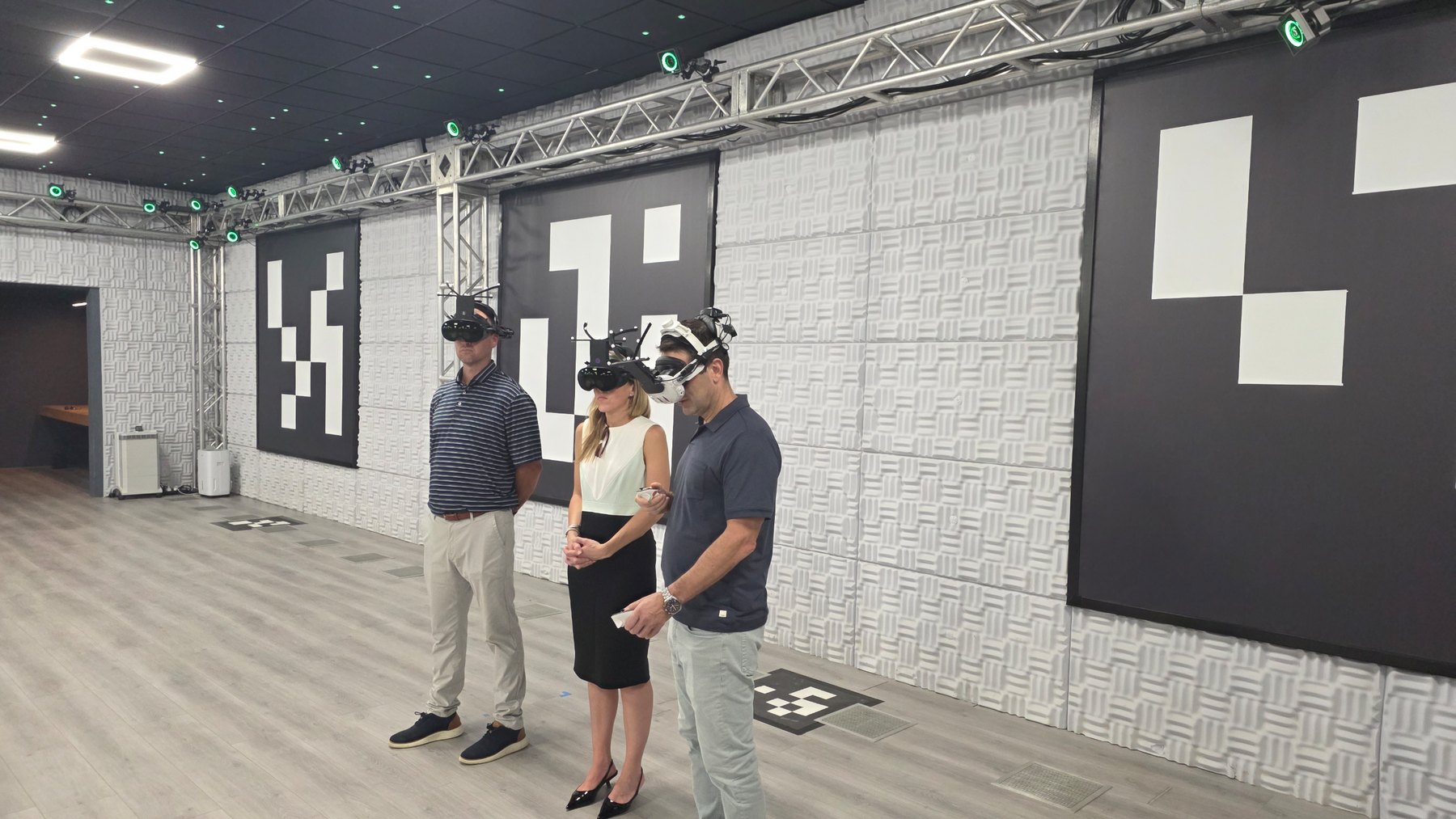 Physical Holodeck room during the dining and lake setting sequence